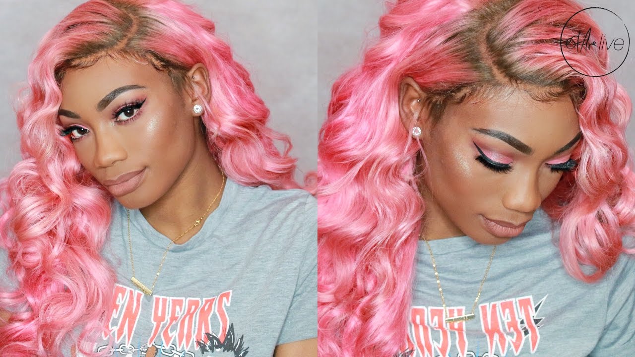 HOW TO: MAKE A GLUELESS LACE FRONTAL WIG START TO FINISH | 613 WEAVE TO CANDY FLOSS PINK!