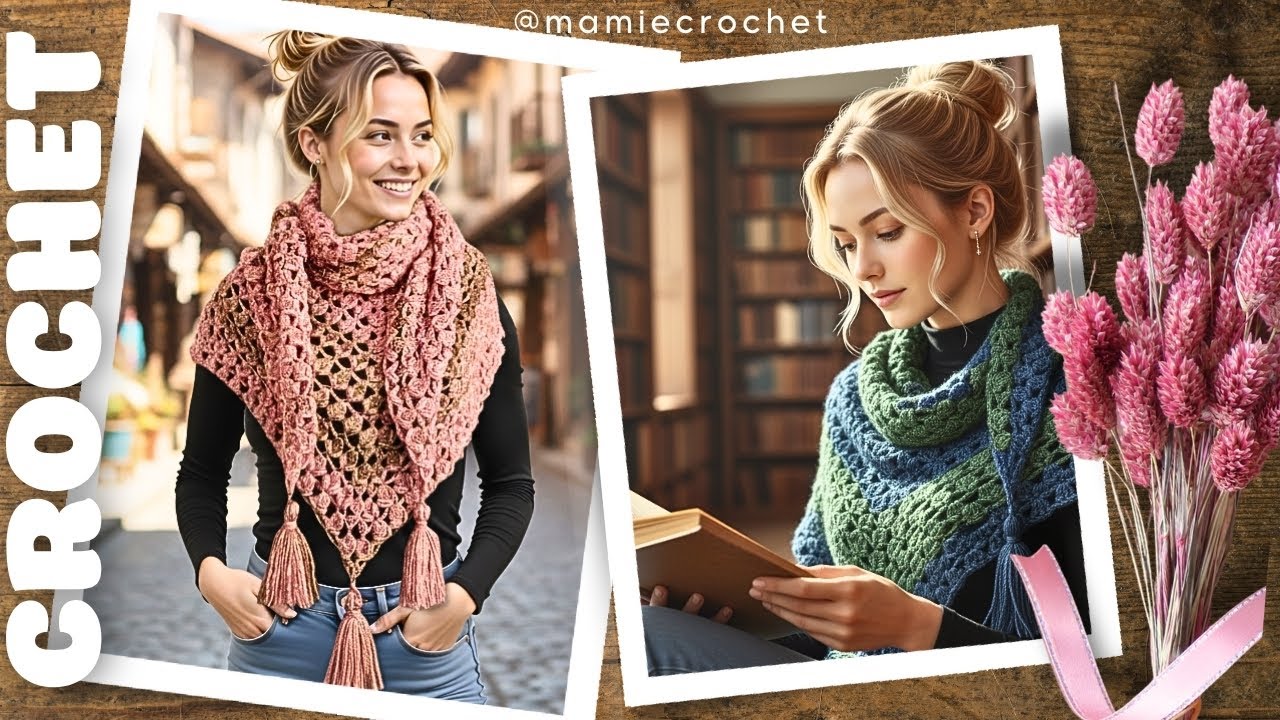 Comment faire UN CHÂLE CLOE POUR DEBUTANTES AU CROCHET  tuto #mamiecrochet