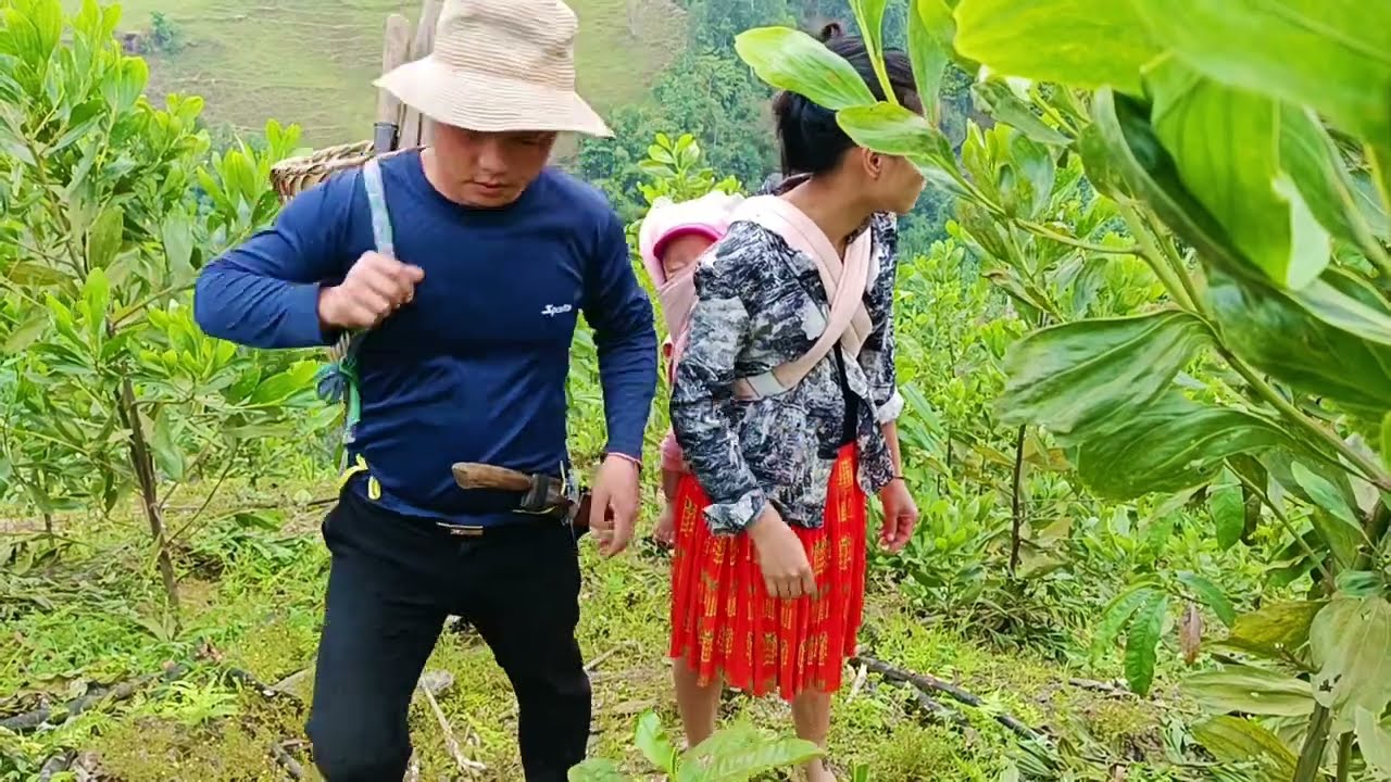 Single mother and her lover go to the forest to work on the farm