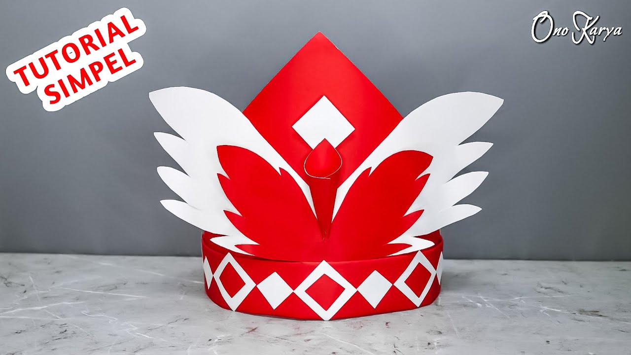 Cara membuat topi 17 agustus dari karton TOPI karnaval merah putih hiasan KEPALA