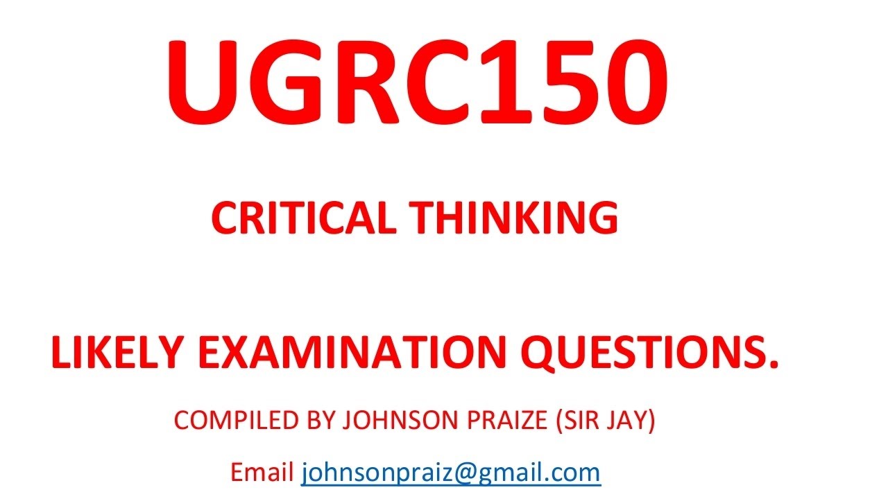 UGRC150 PASCO REVIEW (CRITICAL THINKING AND PRACTICAL REASONING)