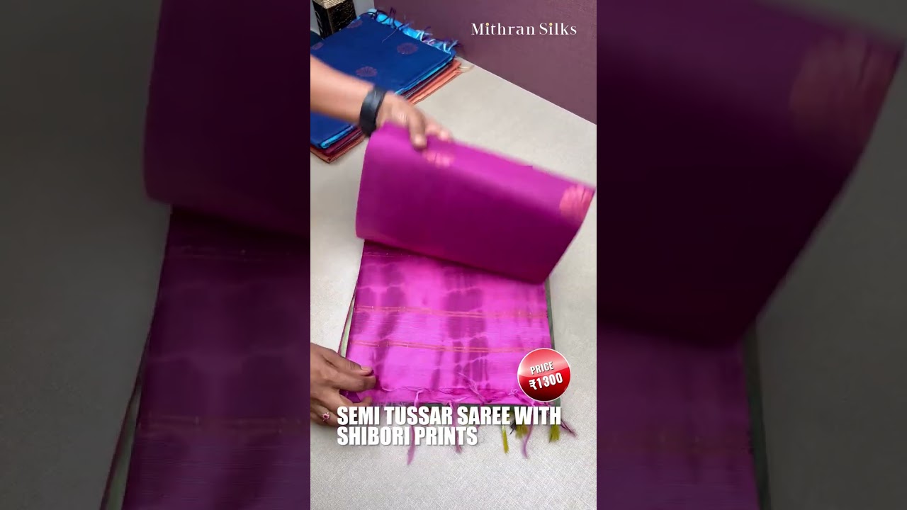 Semi Tussar Saree with Shibori Print Design | Price ₹1300 Free Shipping