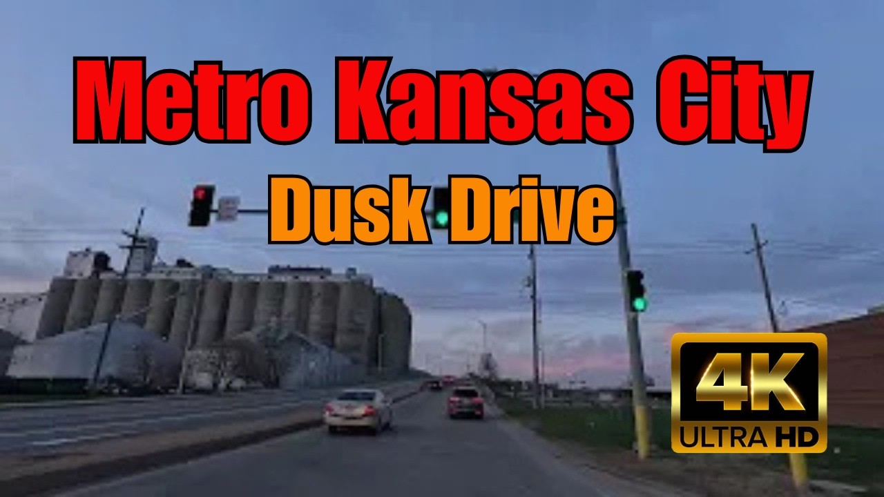 4K Dusk Drive: Merriam Kansas (Antioch Park) to Downtown Kansas City KS | Relaxing Dashcam Tour