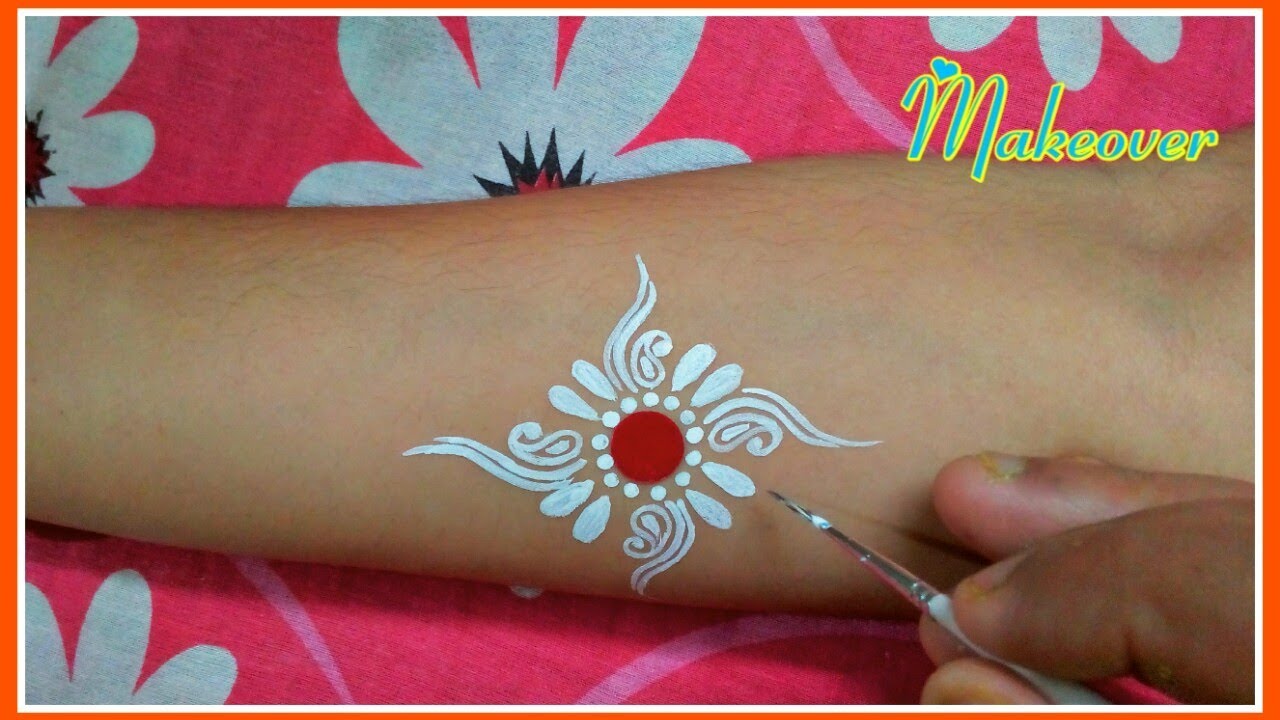 Easy Kalka Design - Bengali Bridal Chandan Art - Forehead kolka - Bridal Bindi Design - Kalka Art