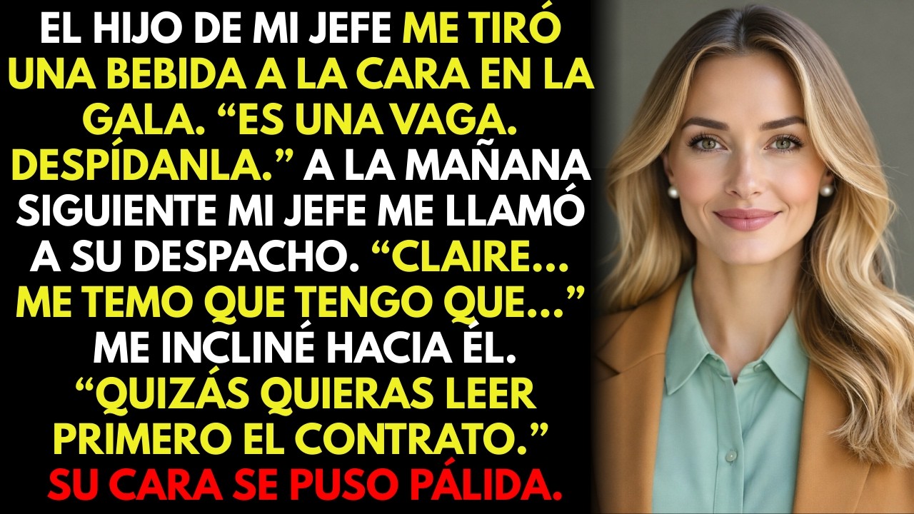 El hijo arrogante de mi jefe me tiró una bebida en la cara en la gala… No sabía lo que le esperaba