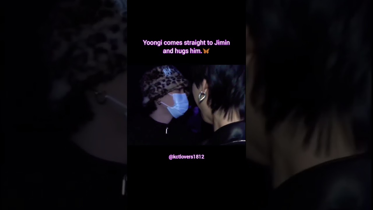 Yoongi comes straight to Jimin and hugs him.🦋#yoonmin