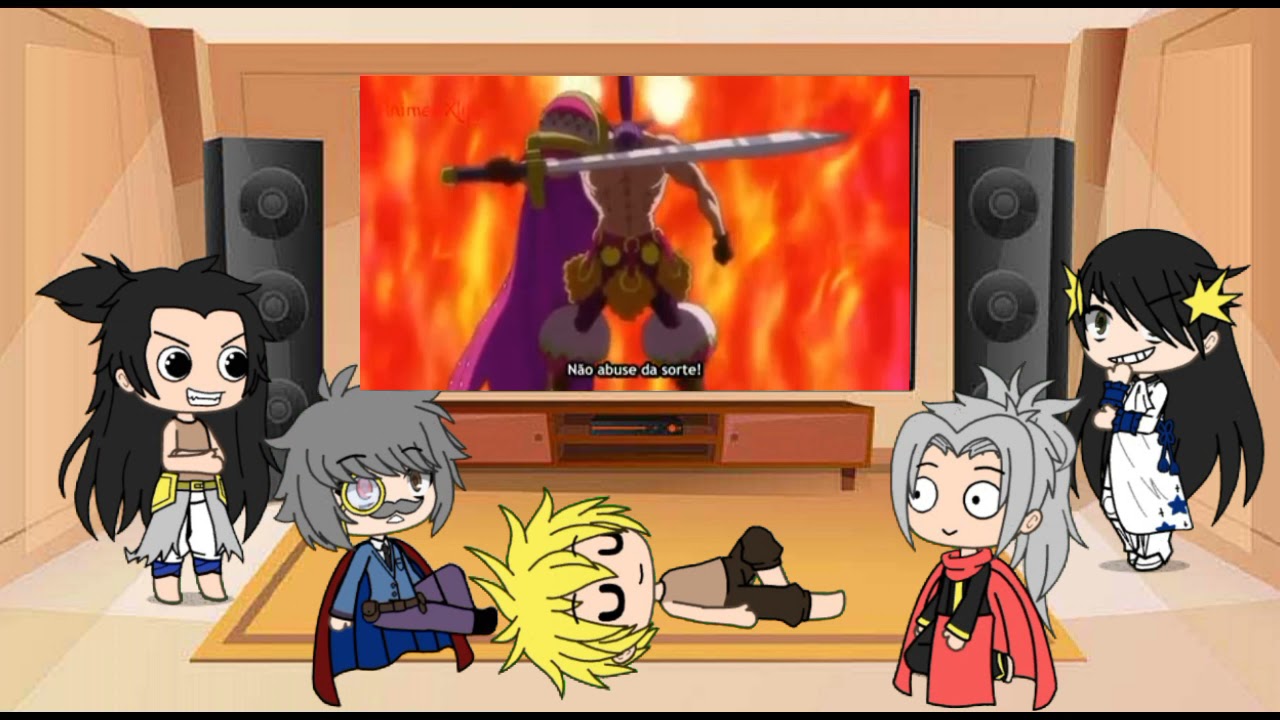 humanos e brunhildi reagindo as transformações de luffy