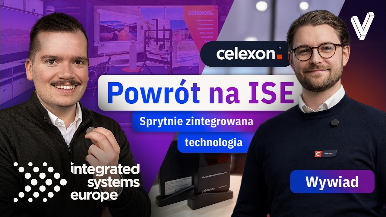 ISE 2026 Wywiad: celexon prezentuje wózki do ekranów, HDMI bez kabli i Laser TV