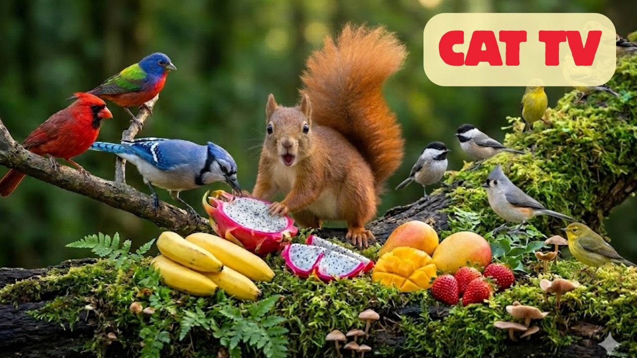 Hypnotic Garden Birds 🐦 TV for Cats Garden Scene | 4K UHD 60FPS