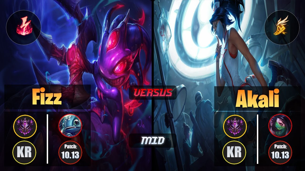 Master FIZZ [Electrocute] (Mid) VS  AKALI - Master KR Patch 10.13