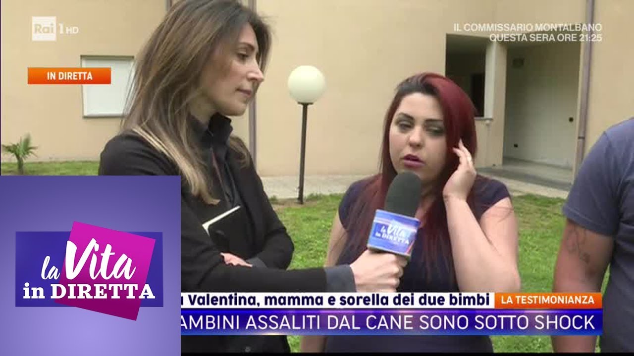 Pitbull aggredisce due bambini - La vita in diretta 13/05/2019