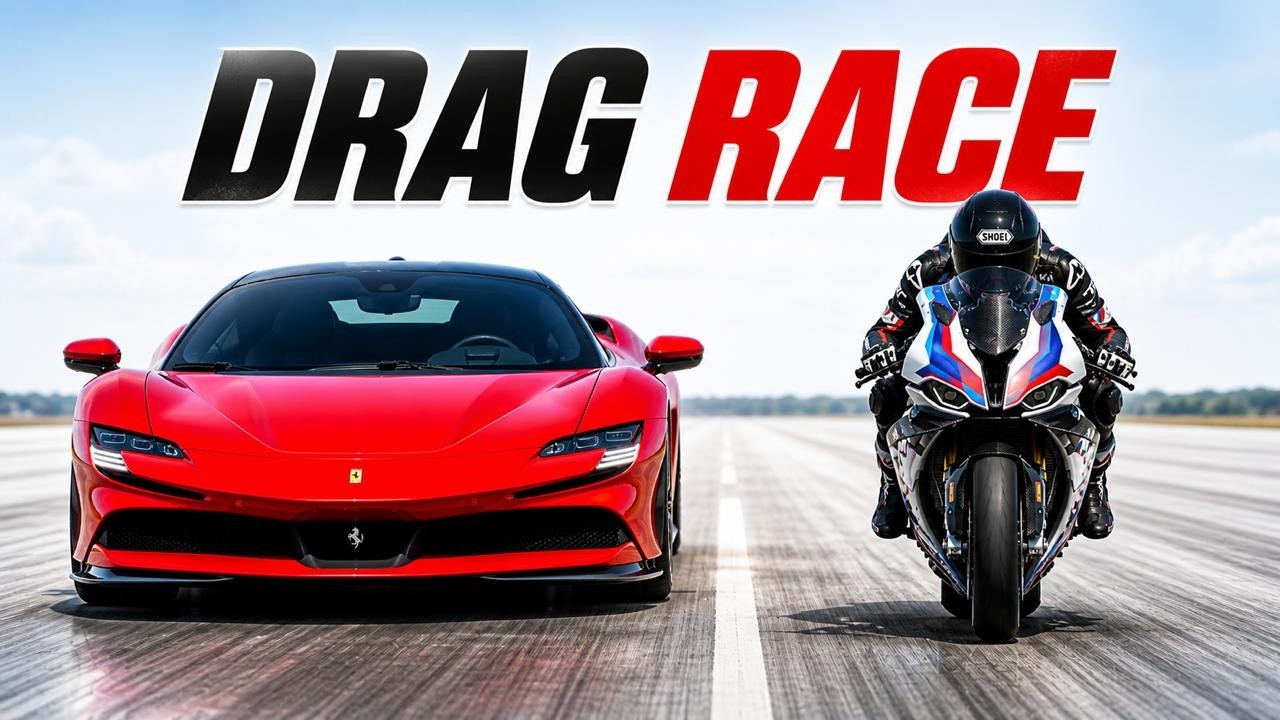 Ferrari SF90 vs BMW M1000RR: The Ultimate Car vs Bike Drag Race