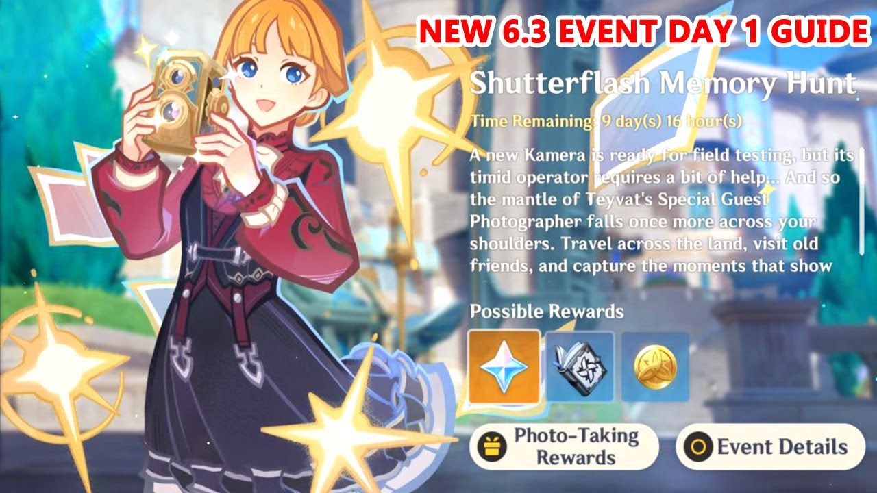 Genshin Impact Shutterflash Memory Hunt : New 6.3 Event Day 1 Gameplay Guide