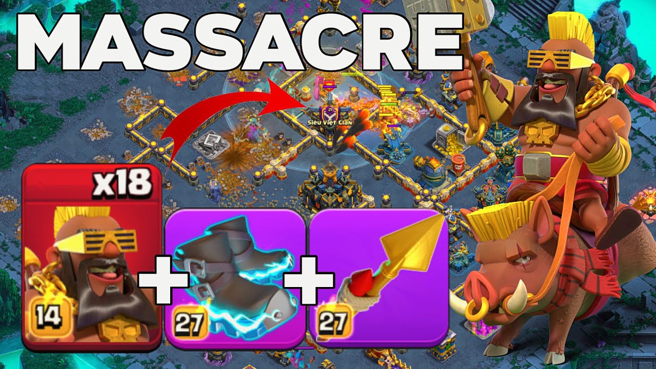 SUPER HOG RIDER ARMY DELETES BASES: TH17 Legend League! Clash of Clans