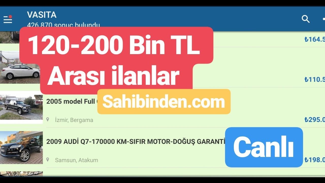 2CR Ankara - Canlı Yayın - 120/200 Bin TL ARASI İLAN BAKIYORUZ