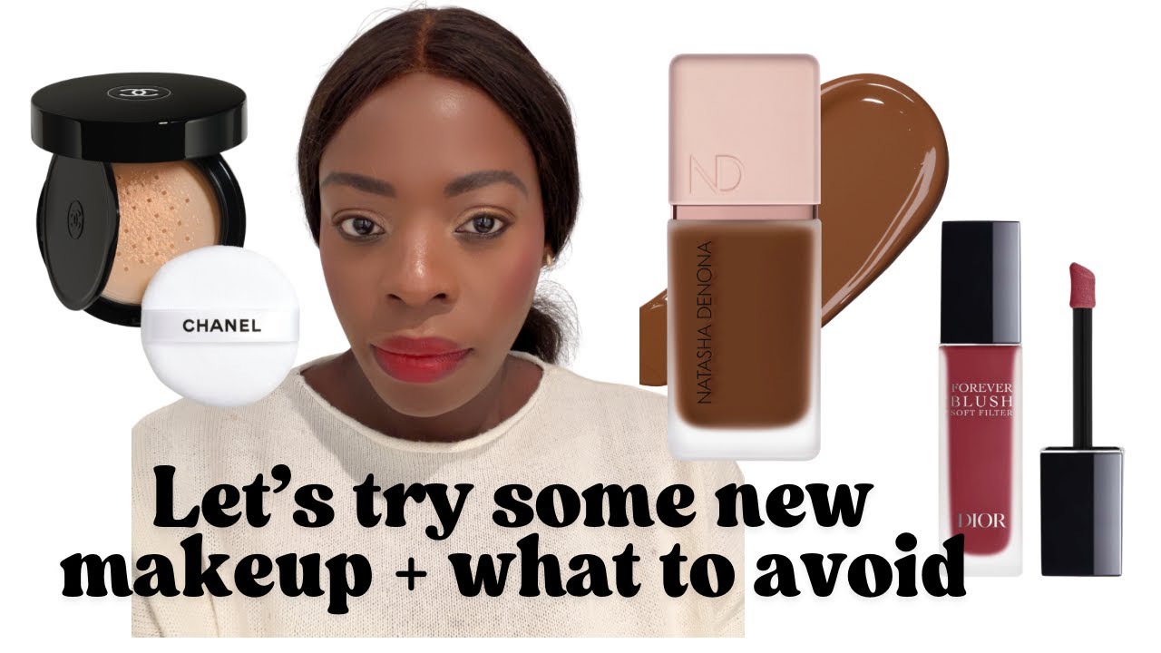 TRYING SOME NEW HOT MAKEUP, Chanel Powder, Dior Blush, Natasha Denona Foundation Shade RN9, Lancome