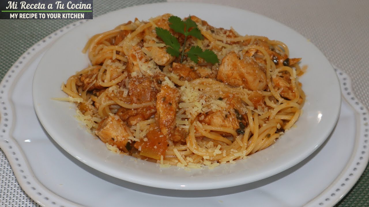 Espaguetis con Pollo Cremosos | Receta Fácil y Sabrosa 🍝