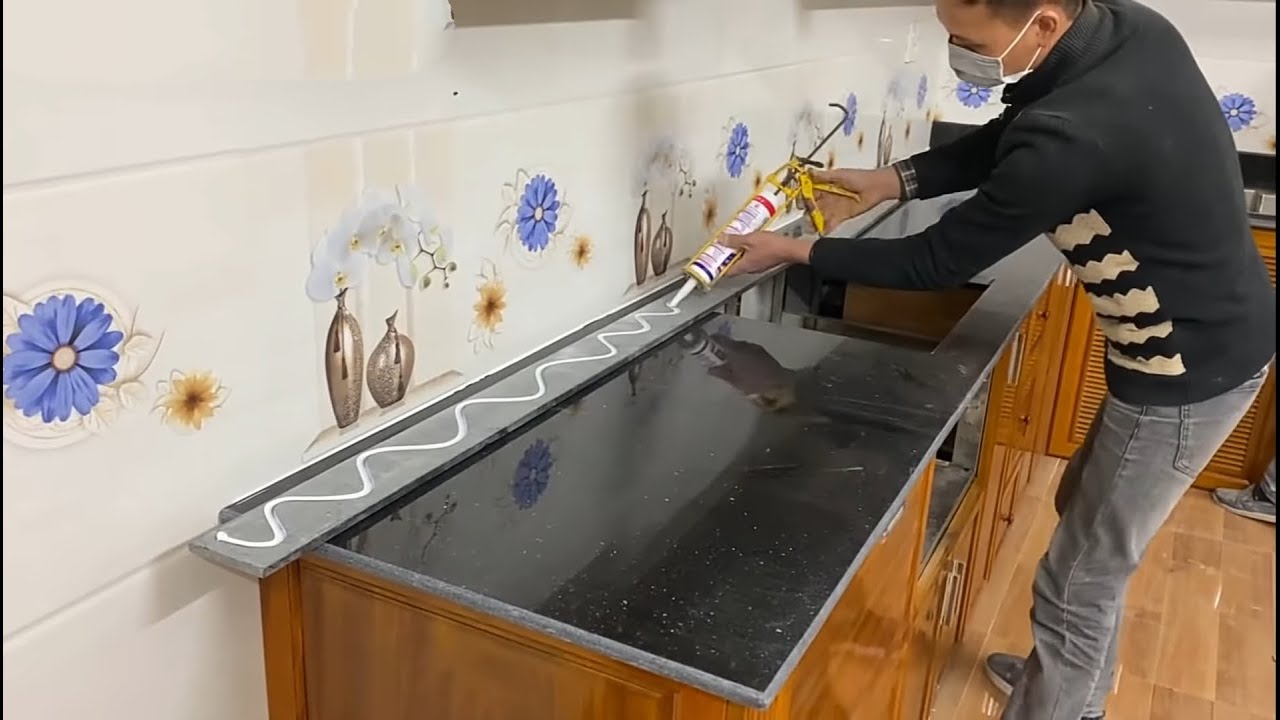 how to install granit kitchen table | techniques build kitchen cooking table  | CR Construction