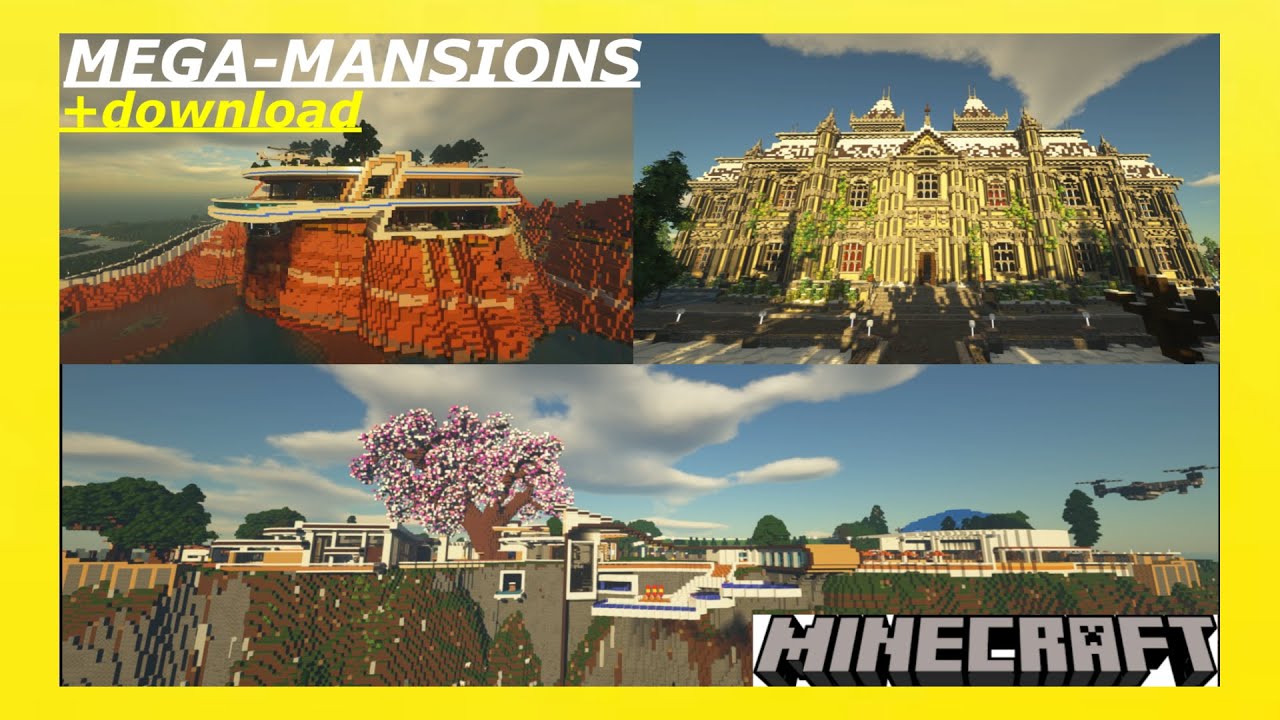 MINECRAFT / TOP 3 MEGA-MANSION + DOWNLOAD