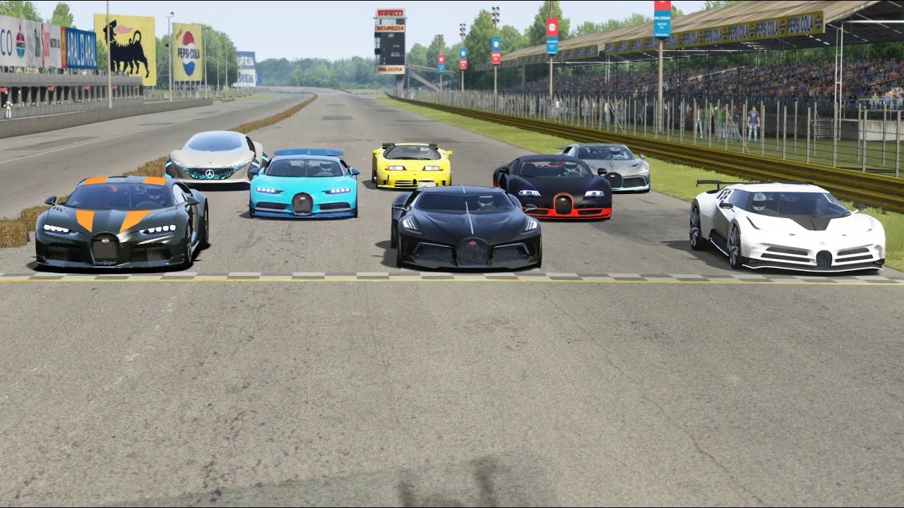 Mercedes-Benz Vision AVTR vs All Bugatti Cars at Monza Full Course