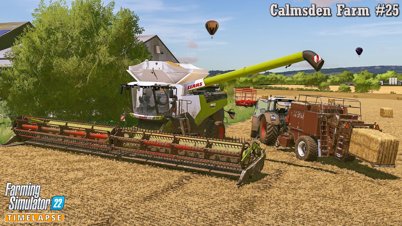 Harvesting Canola & Wheat w/ NEW CLAAS LEXION 8900. Baling Straw🔸Calmsden Farm #25🔸FS 22🔸4K
