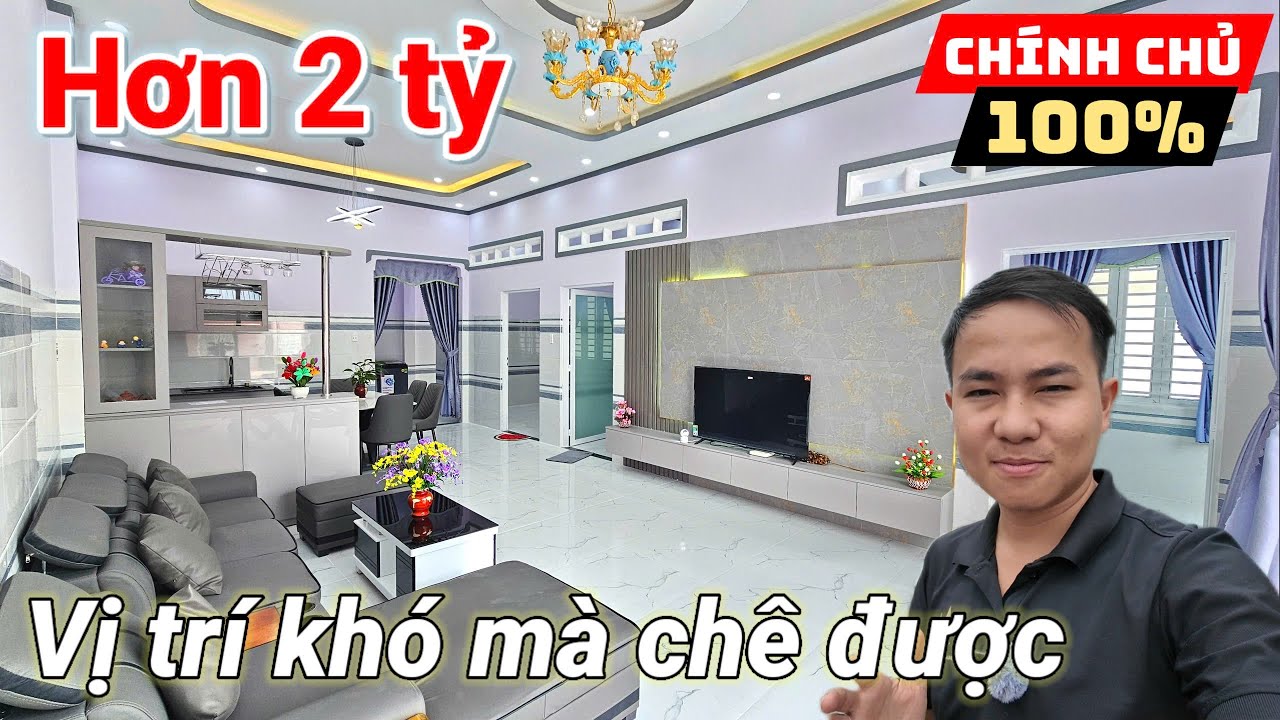Nhà 2 mặt tiền 3PN ngay chợ Thanh Điền Tây Ninh chủ bán 2tỷ 50 triệu SHR đường bàn cờ cách Ql22B 1km