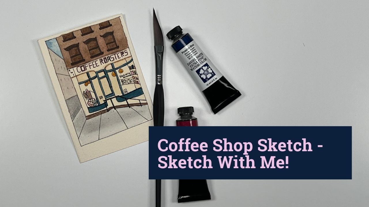 Sketching a Coffee Shop Located in New York!  #sketching #coffeeshopvibes #watercolor