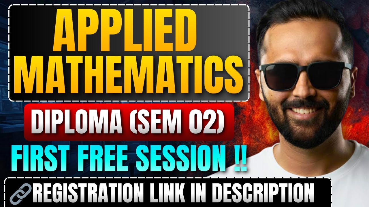 Applied Mathematics Semester 02 | First FREE Session | Diploma MSBTE | Pradeep Giri Sir