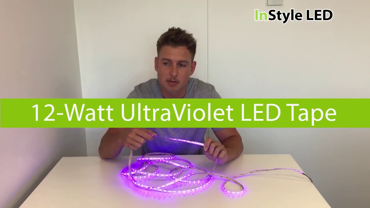 Ultra Violet LED Tape Lights  - 12w UV LED tape