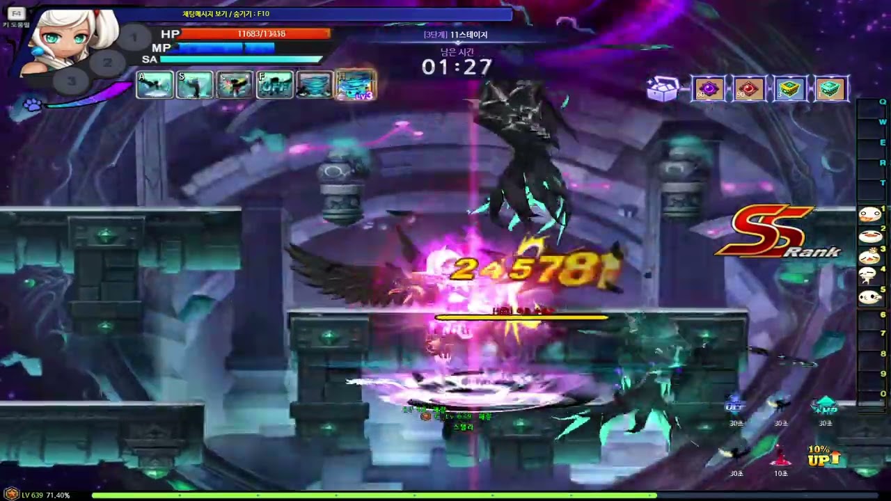 Grand Chase Classic - Rin(Dark) Abyssal Path [Rank 3] Stage 18 Solo Clear (No pot, No death)