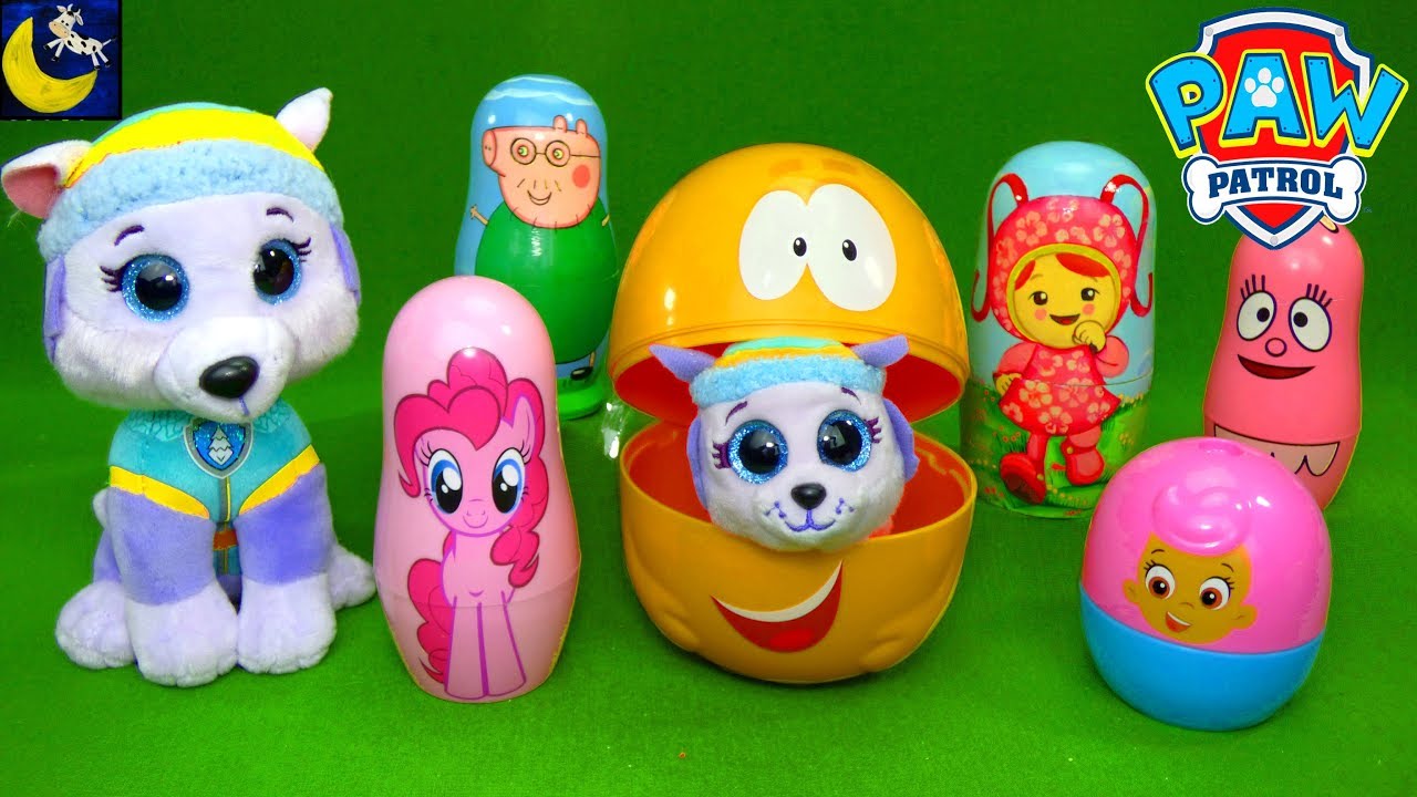 Paw Patrol Babies Surprise Nesting Dolls Toys TY Beanie Boos Top Wing Bubble Guppies Toy Video
