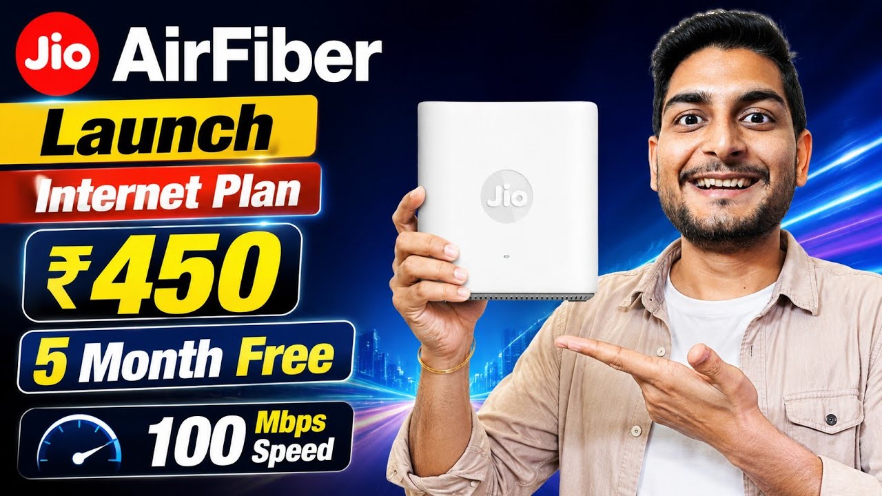 Запуск 2 новых интернет-тарифов Jio AirFiber | 450 ₹ с 5 месяцами бесплатно
