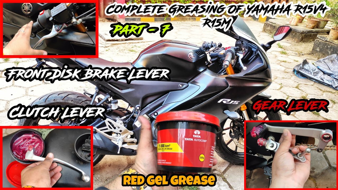 How To Free Your Clutch/Gear Lever & Front/Rear Brake Lever With RED GEL Grease|YAMAHA R15V4 R15M