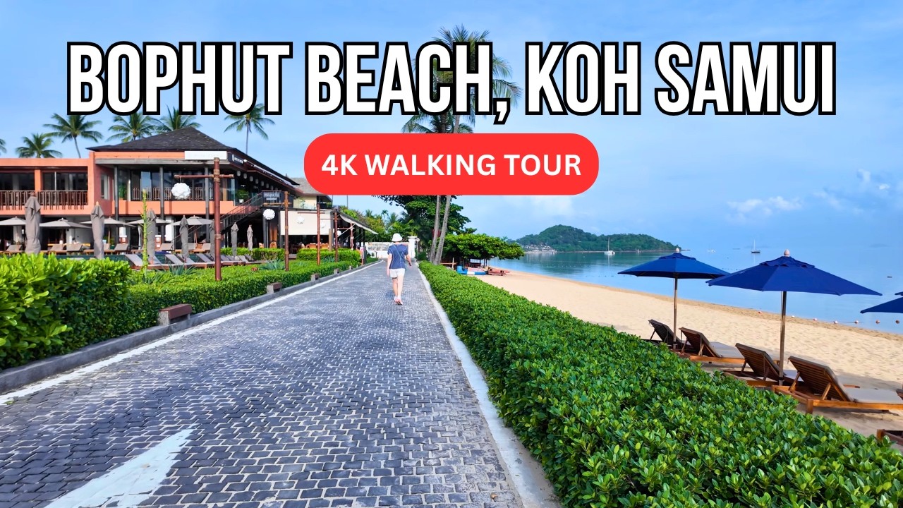 Bophut Beach | Koh Samui, Thailand 🇹🇭 | 4K Walking Tour