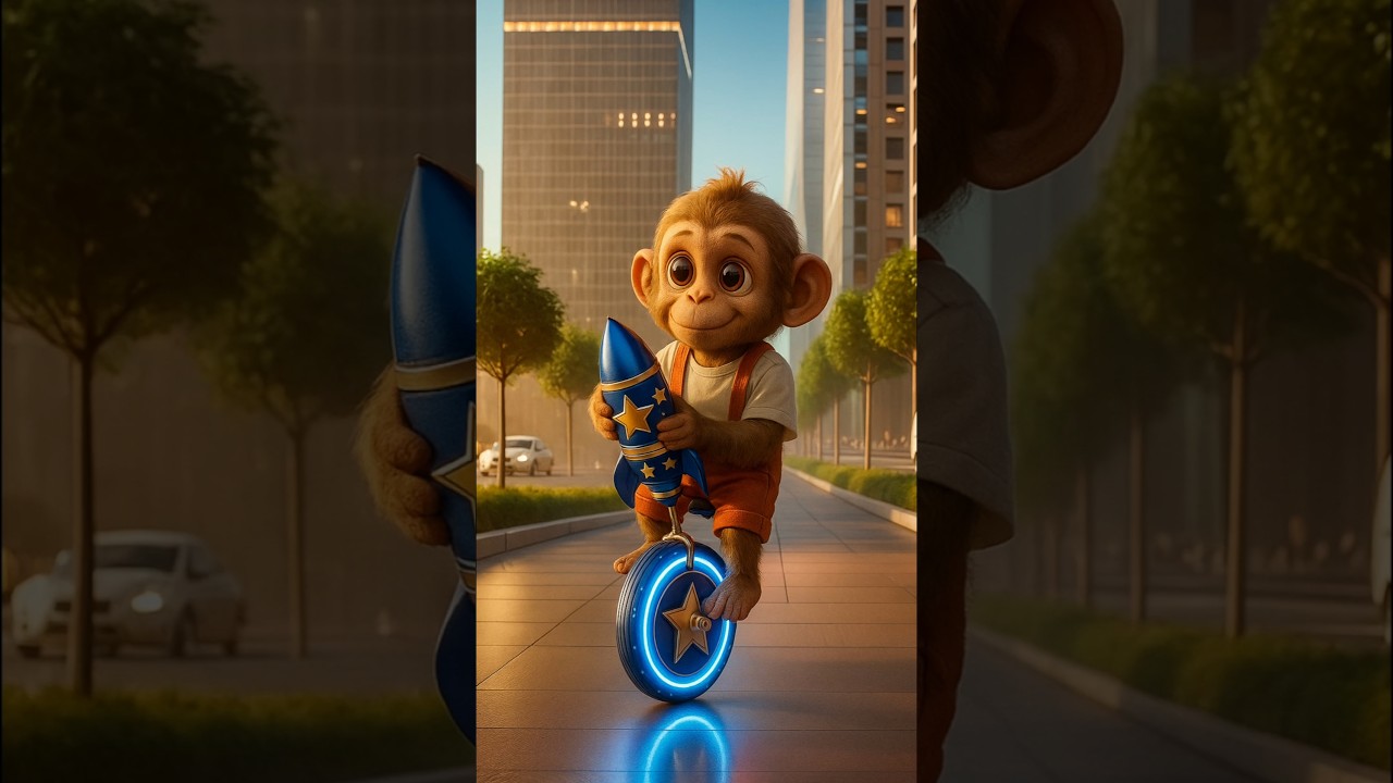 The  baby monkey bought a rocket to make the child happy 😊 ,#ai #babymonkey #rocket