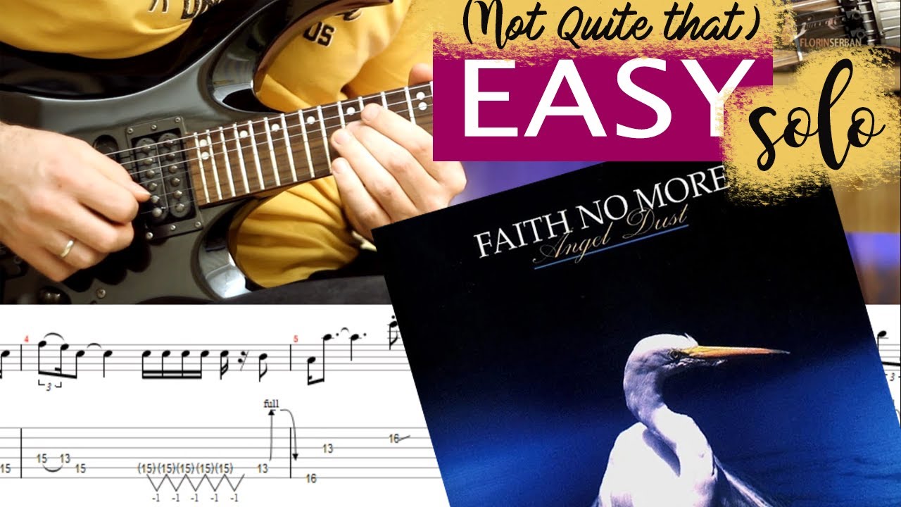 [TAB] Faith No More - Easy SOLO Guitar Lesson | Slow Tempo Guitar Tutorial
