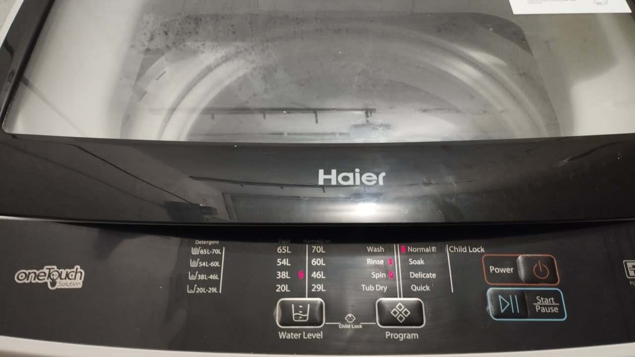 How to use One Touch Haier Automatic washing machine...#haierwashingmachine #vlog