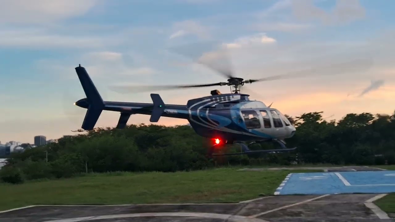 Pouso e Decolagem do H-125 Esquilo B3(PR-RCT)+Bell 407(PR-JMH)-Lagoa-RJ-09/02/25