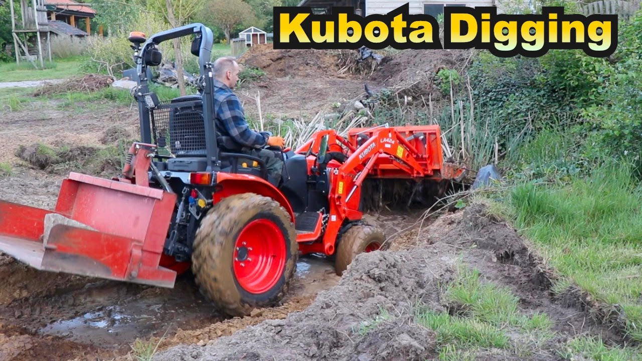 Kubota Digging Part 1 with a B2261 4WD Compact Tractor