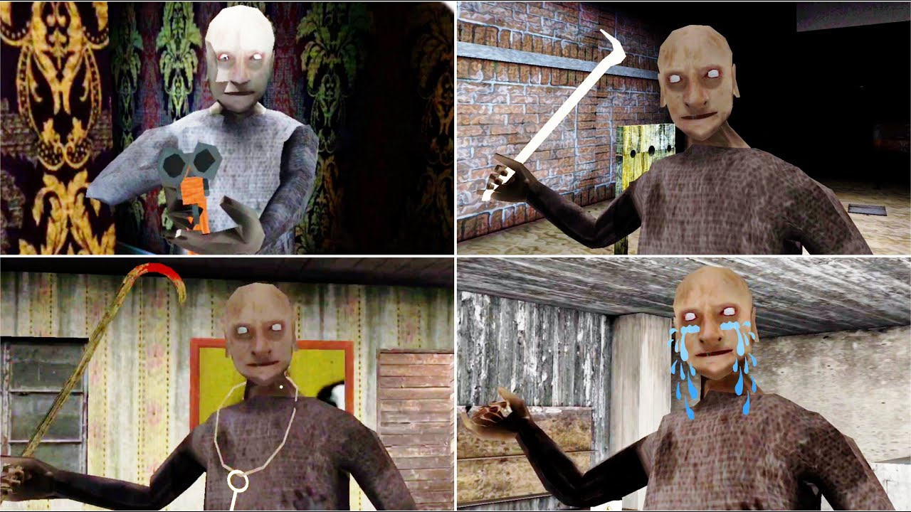 Shotgun Grandpa vs Crowbar Grandpa vs Cane Grandpa vs Weaponless Grandpa