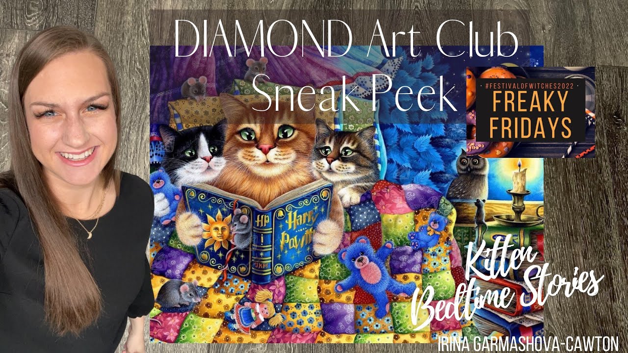 Diamond Art Club Sneak Peek “Kitten Bedtime Stories” by Irina Garmashova-Cawton