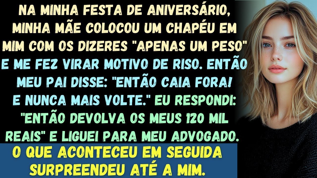 Na minha festa de aniversário, minha mãe colocou um chapéu em mim que dizia _Apenas um Peso_