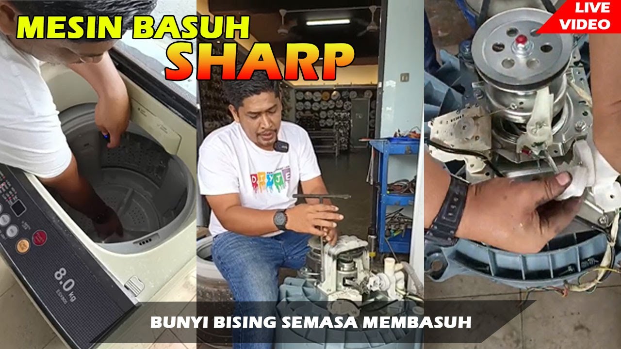 MESIN BASUH SHARP BUNYI BISING SEMASA MODE WASH