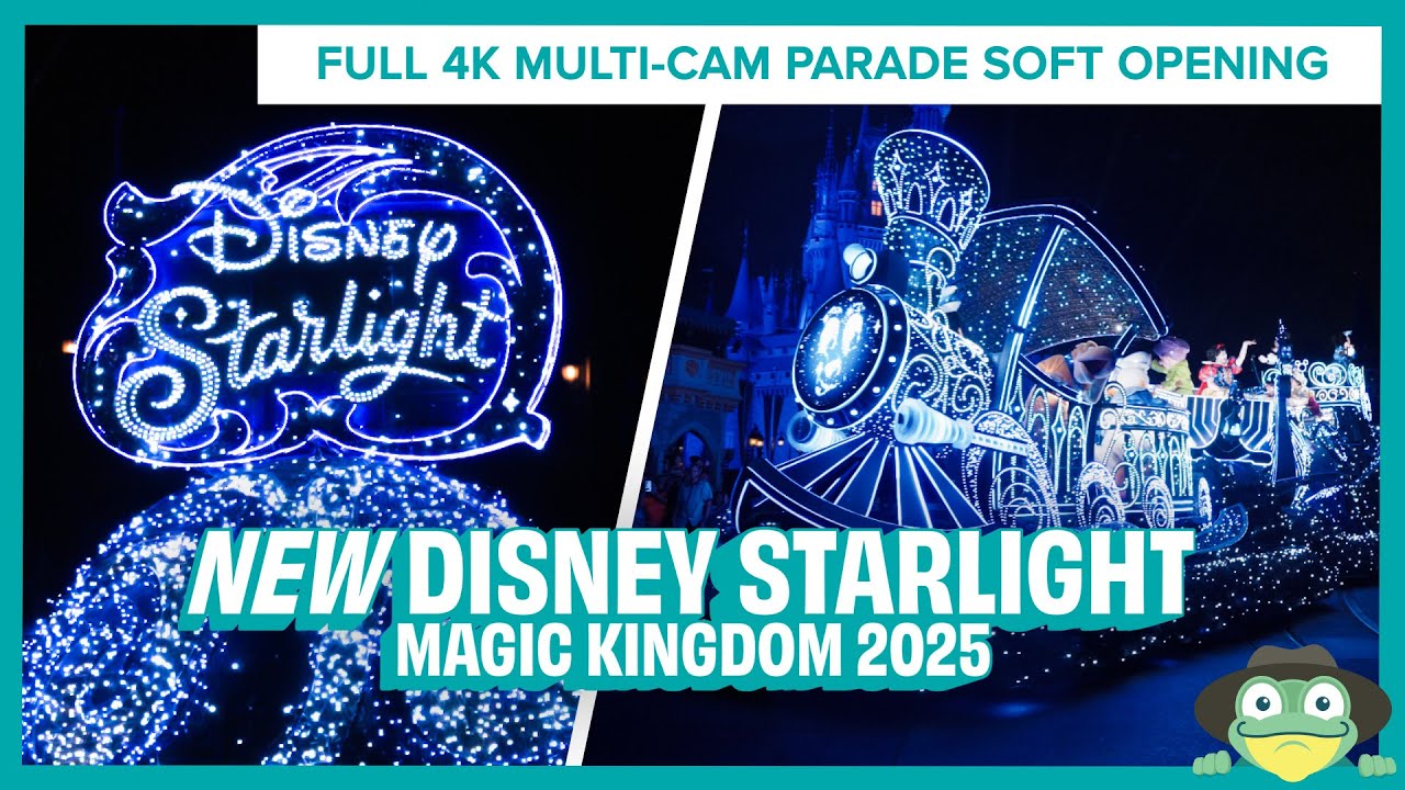 New Disney Starlight Parade Debuts at Magic Kingdom! FULL 4K Multi-Cam Parade Castle View 2025