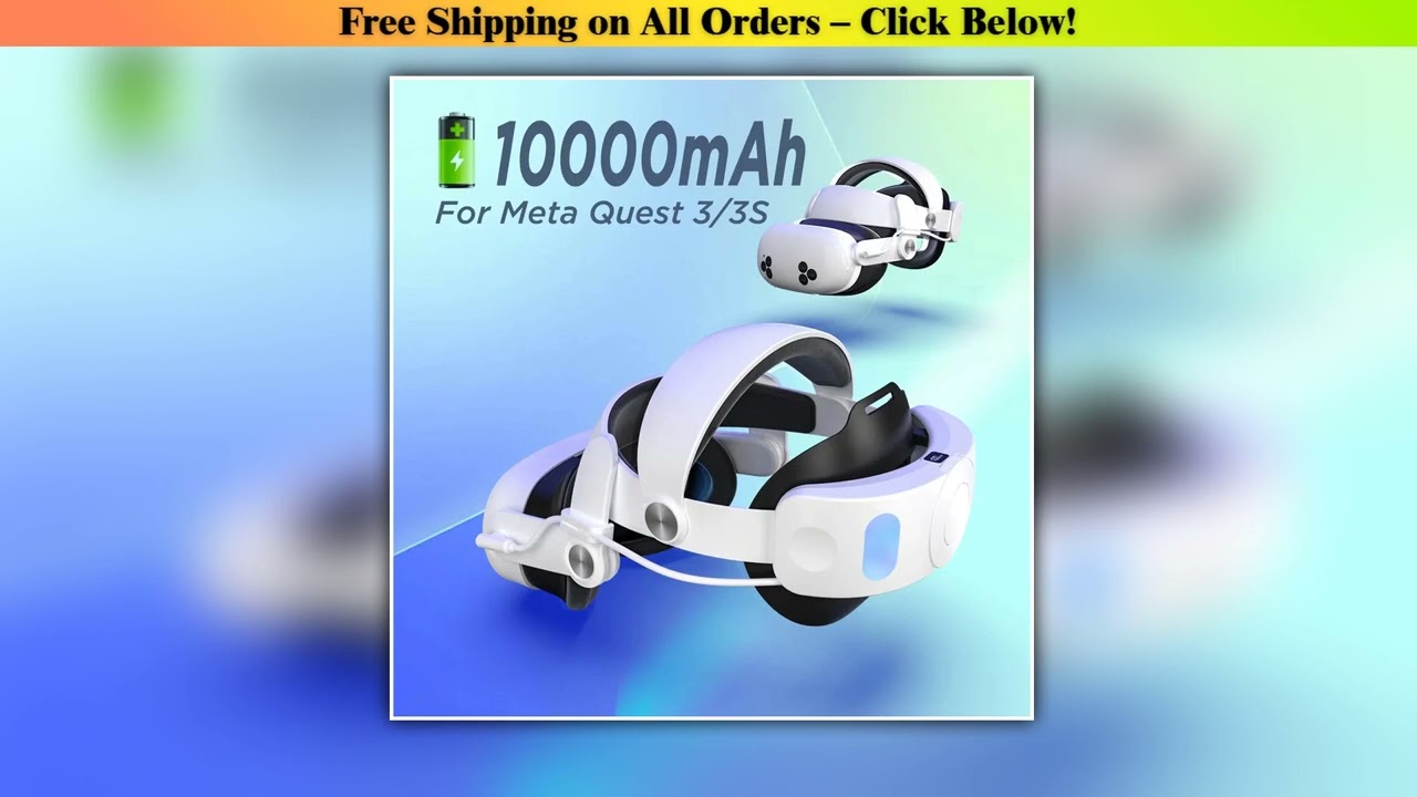 10000mAh Battery Comfort Head Strap For Meta Quest 3/3s Replacement Elite Strap PD18W Charging