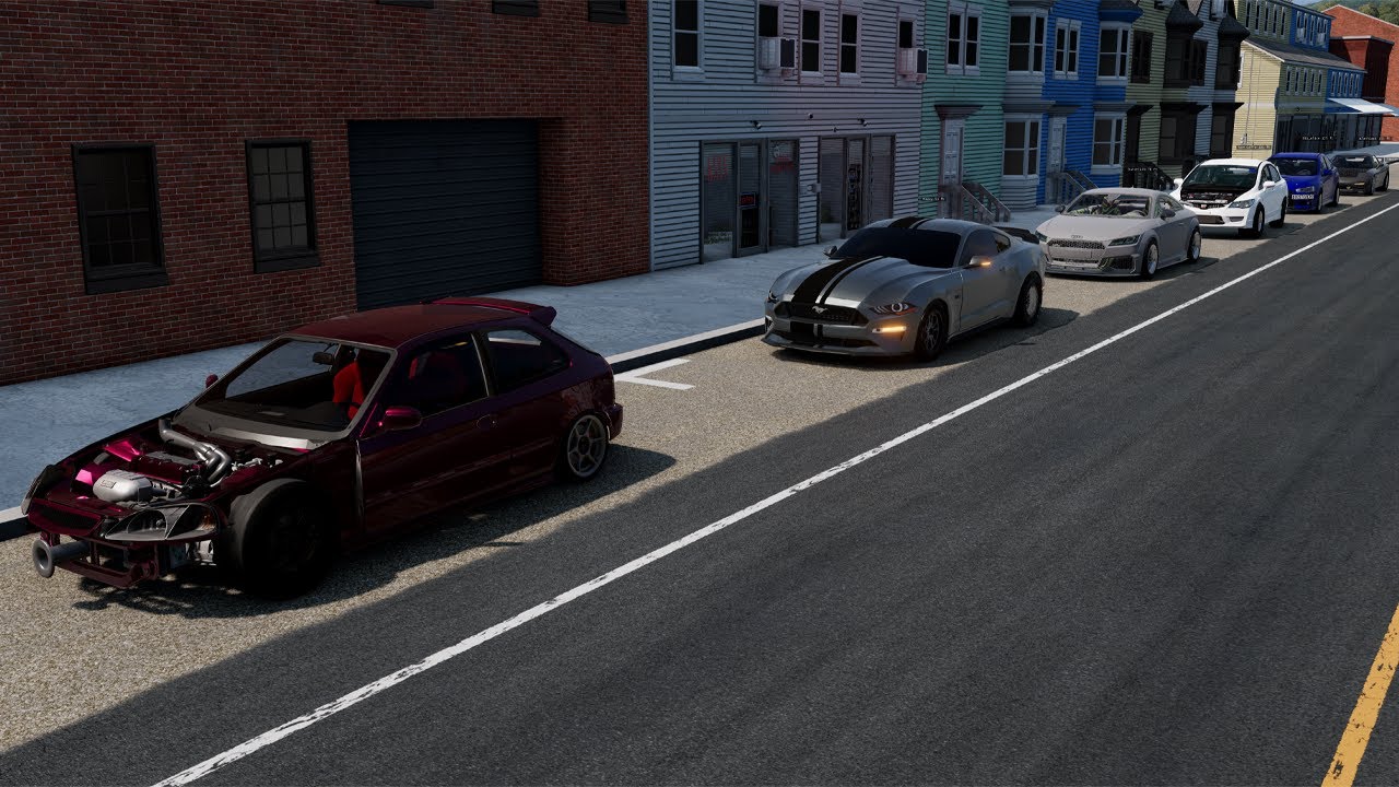 1056HP Nitrous All Motor K24 EK Civic - 1000-1100HP Mexico Street Racing | BeamNG Online