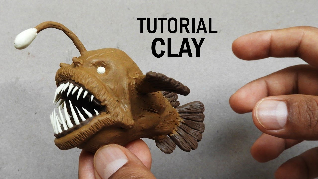 How to make an ANGLER FISH with plasticine or clay in steps - My Clay World