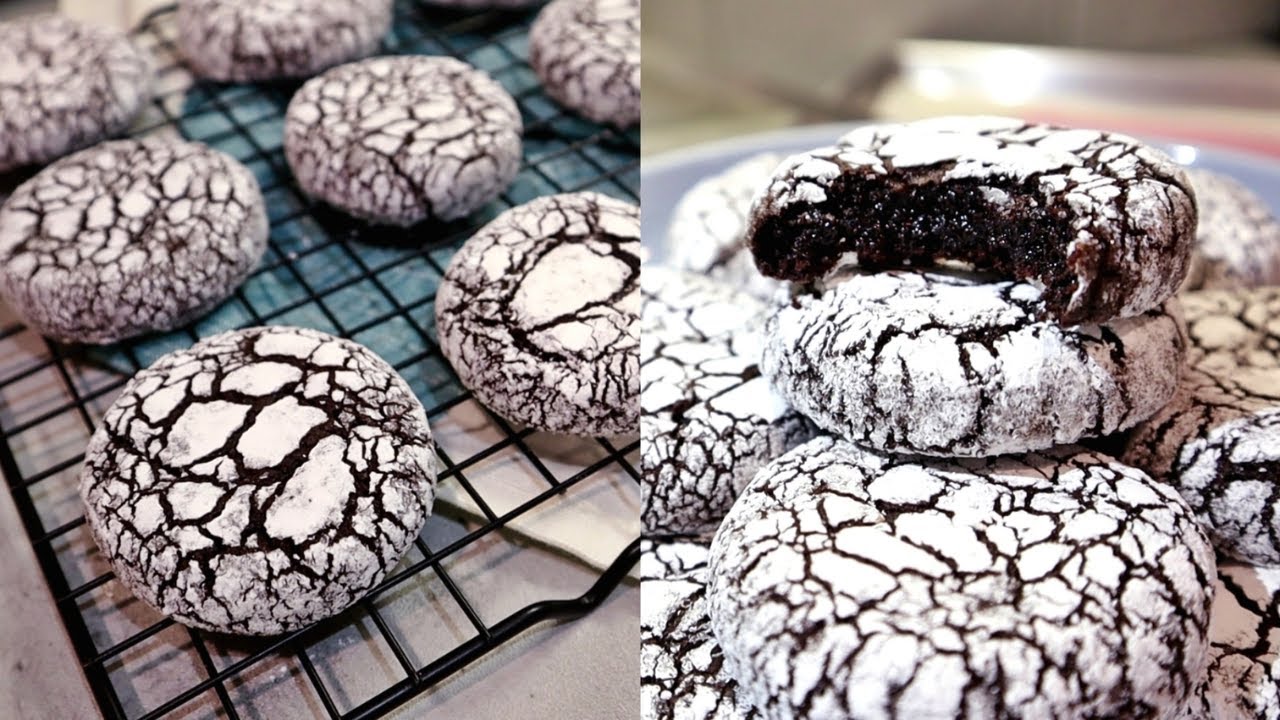 Fudgy Chocolate Brownie Crinkle Cookies
