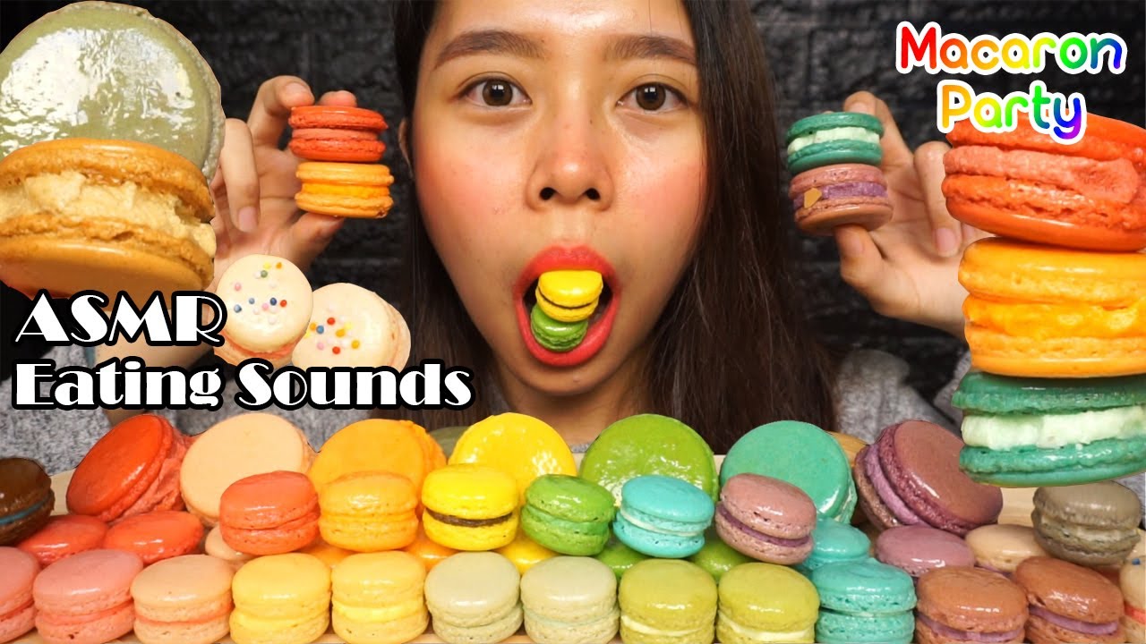 ASMR Pesta Macaron Warna-Warni (Rainbow Macaron Party) | Eating Sounds