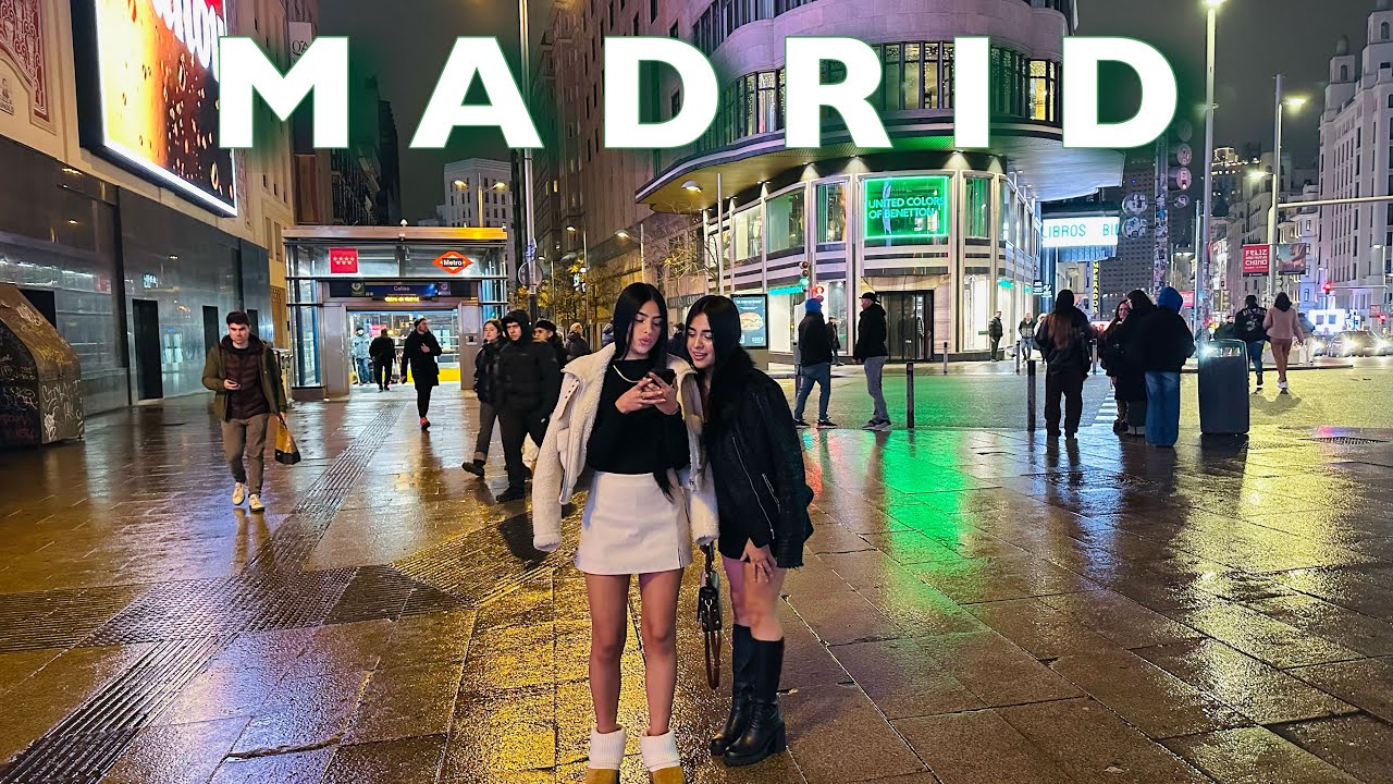 [4K] MADRID- Friday Nightlife At Hotspots | Madrid Night Walking Tour | A Beautiful CITY🇪🇸